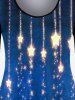 Plus Size 3D Sparkles Lighting Printed  Ombre Long Sleeves Tee -  
