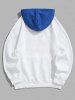 Colorblock Hooded Letter CALIFORNIA Pattern Hoodie -  