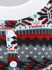 Robe Mi-Longue Tricotée Motif Noël avec Poches à Rabat Grande-Taille - Gris Clair L | US 12