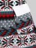 Plus Size Christmas Patterns Flap Pocket Midi Knit Dress -  