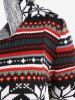 Robe en Tricot à Capuche Haute Basse Motif de Noël de Grande Taille à Volants - Noir 1X | US 14-16