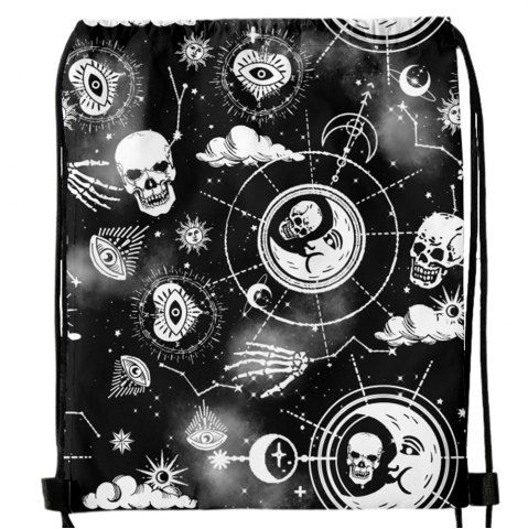 Gothic Skull Claw Star Moon Drawstring Backpack