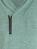 Sweat-shirt en Tricot Embelli de Zip à Manches Longues - Vert profond XL