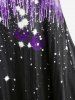 Plus Size 3D Sparkles Pinstripes Printed Short Sleeves Tee -  
