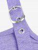 Plus Size Buckle Raglan Sleeve Cutout Jersey Tee -  