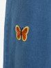 Plus Size Butterfly Embroidered Frayed Wide Leg Jeans -  