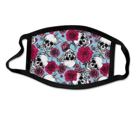 Gothic Skull Rose Print Mask