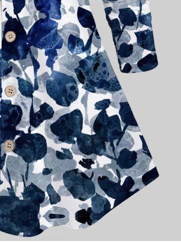 Plus Size Ink Printing Long Sleeves Shirt
