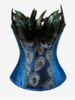 Plus Size Feather Decor Embroidery Overbust Corset - 3xl 