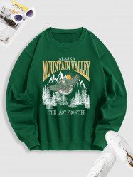 Crewneck ALASKA MOUNTAIN VALLEY Eagle Graphic Sweatshirt -  