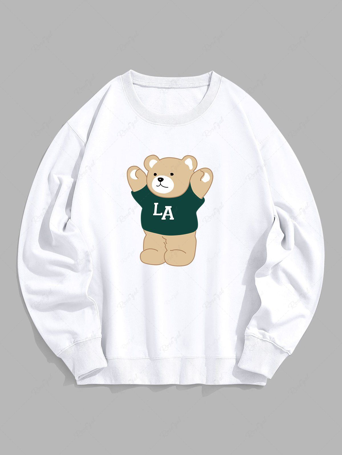 Latest LA Cartoon Bear Graphic Pullover Sweatshirt  