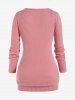 T-shirt Drapé Chaîne Superposé de Grande Taille avec Trou de Serrure - Rose clair 4x | US 26-28