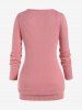 Plus Size Keyhole Chains Draped Surplice T-shirt -  
