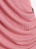 Plus Size Keyhole Chains Draped Surplice T-shirt -  