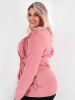 Plus Size Keyhole Chains Draped Surplice T-shirt -  