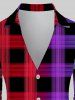 Plus Size Colorful Checked Button Up Shirt -  