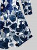Chemise à Imprimé Encre de Grande Taille à Manches Longues - Bleu M | US 10