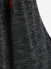 T-shirt à Capuche à Carreaux à Demi-Zip de Grande Taille - Noir 2X | US 18-20
