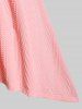 Plus Size Faux-fur Trim Textured High Low Knitwear -  
