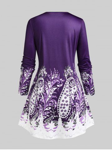 Plus Size Paisley Print Tunic T-shirt