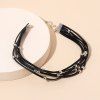 Gothic Beaded Multilayer Rope Faux Leather Choker Necklace -  