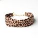 Faux Suede Leopard Print Wide Choker Necklace -  