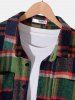 Double Pockets Design Plaid Pattern Flannel Shacket -  