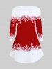 Plus Size Christmas Snowman Print T-shirt -  