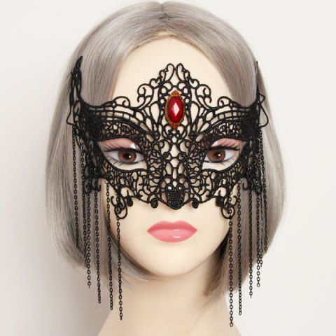 Half Face Fringed Chains Lace Fox Cosplay Nightclub Mask