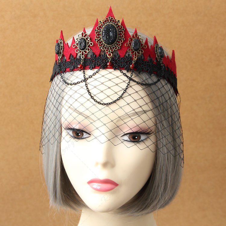 New Gothic Vintage Vampire Queen Crown Masquerade Party Cosplay Hair Accessories  