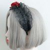 Accessoires Bandeau de Cheveux en Dentelle Motif Rose Style Gothique pour Fête - Noir 