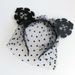 Cat Ear Polka Dot Veil Masquerade Cosplay Party Headband -  