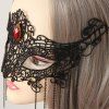 Half Face Fringed Chains Lace Fox Cosplay Nightclub Mask -  