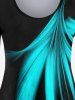 Plus Size Long Sleeve Light Beam Print T-shirt -  