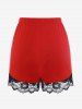Plus Size Lace Panel Tank Top and Shorts Pajama Set -  