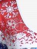 Plus Size 3D Sparkles Snowflake Tree Printed Long Sleeves Christmas Tee -  