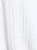 T-shirt en Maille Torsadée avec Fausse Fourrure Grande Taille - Blanc 1X | US 14-16