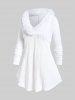 Plus Size Faux Fur Panel Cable Knit Top -  