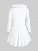 Plus Size Faux Fur Panel Cable Knit Top -  