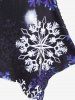 Robe à Capuche à Imprimé Flocon de Neige à Ourlet Asymétrique de Grande Taille - Bleu 5x | US 30-32