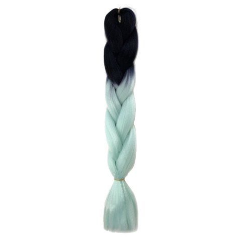 Extension de Cheveux Longue Noire et Vert Dégradé de Couleurs