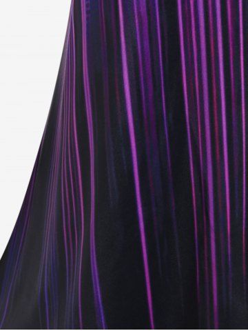 Plus Size Light Beam Print Ombre Color Button Up Shirt