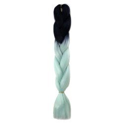 Black and Green Gradient Colorful Long Hair Extensions -  
