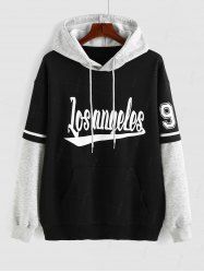 Blokecore Los Angeles Printed Colorblock Hoodie -  