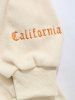 Half Zip Polar Fleece Letter Embroidered Sweatshirt -  