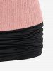 T-shirt Croisé en Blocs de Couleurs de Grande Taille Fausse Deux Pièces - Rose clair L | US 12