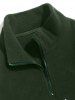Half Zip Polar Fleece Letter Embroidered Sweatshirt -  