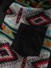 Ethnic Style Geometric Pattern Corduroy Spliced Shacket -  