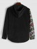 Ethnic Style Geometric Pattern Corduroy Spliced Shacket -  