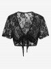 Ensemble de Robe à Bretelle Asymétrique à Imprimé Cachemire et de Haut Dentelle de Grande Taille - Noir 5x | US 30-32